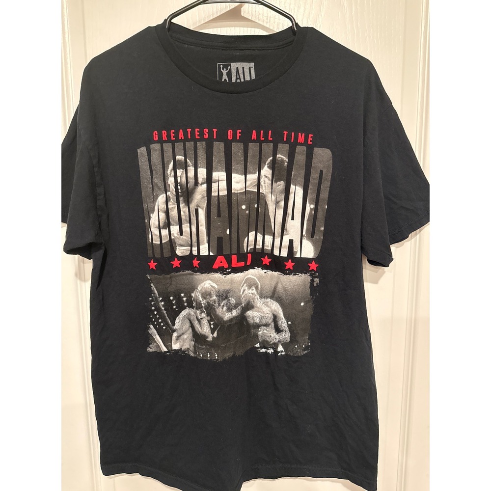 Muhammad Ali Greatest Of All Time Graphic Print Black T-Shirt